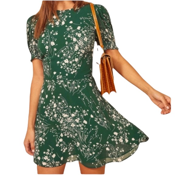 Reformation Dresses & Skirts - Reformation Doutzen Floral Mini Dress Lake Green 6 NWT